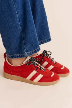 Balzac Paris Baskets Quinn Croûte de cuir rouge Sale