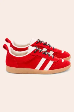 Balzac Paris Baskets Quinn Croûte de cuir rouge Sale