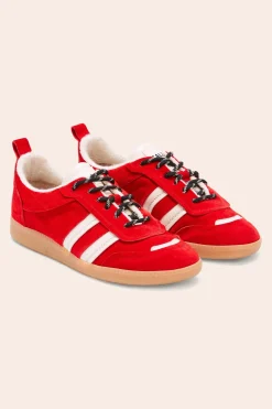 Balzac Paris Baskets Quinn Croûte de cuir rouge Sale