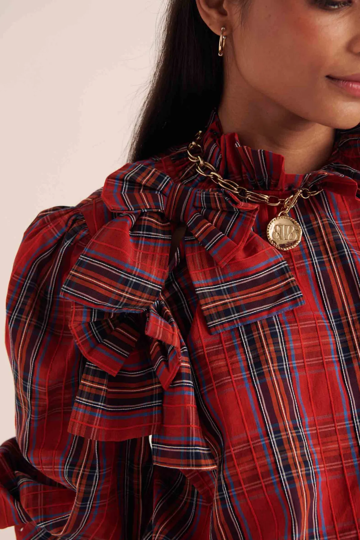 Balzac Paris Blouse Diana Tartan rouge Best