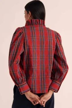 Balzac Paris Blouse Diana Tartan rouge Best