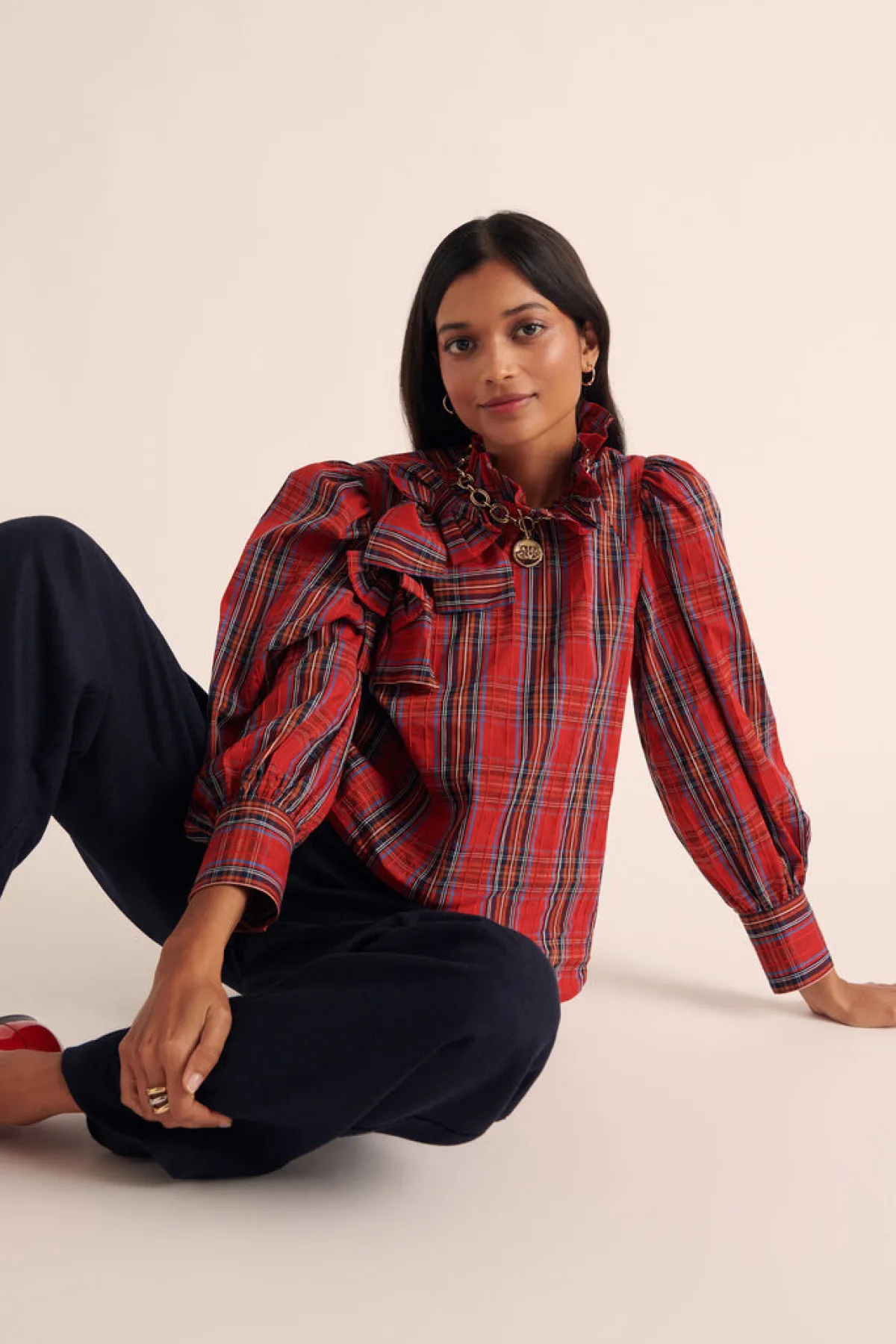 Balzac Paris Blouse Diana Tartan rouge Best