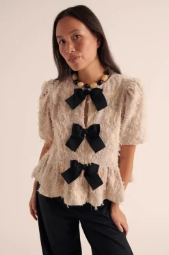 Balzac Paris Blouse Naomi Broderie fleur écru Fashion