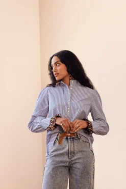 Balzac Paris Blouse Source léopard et rayures Rayures léopard Outlet
