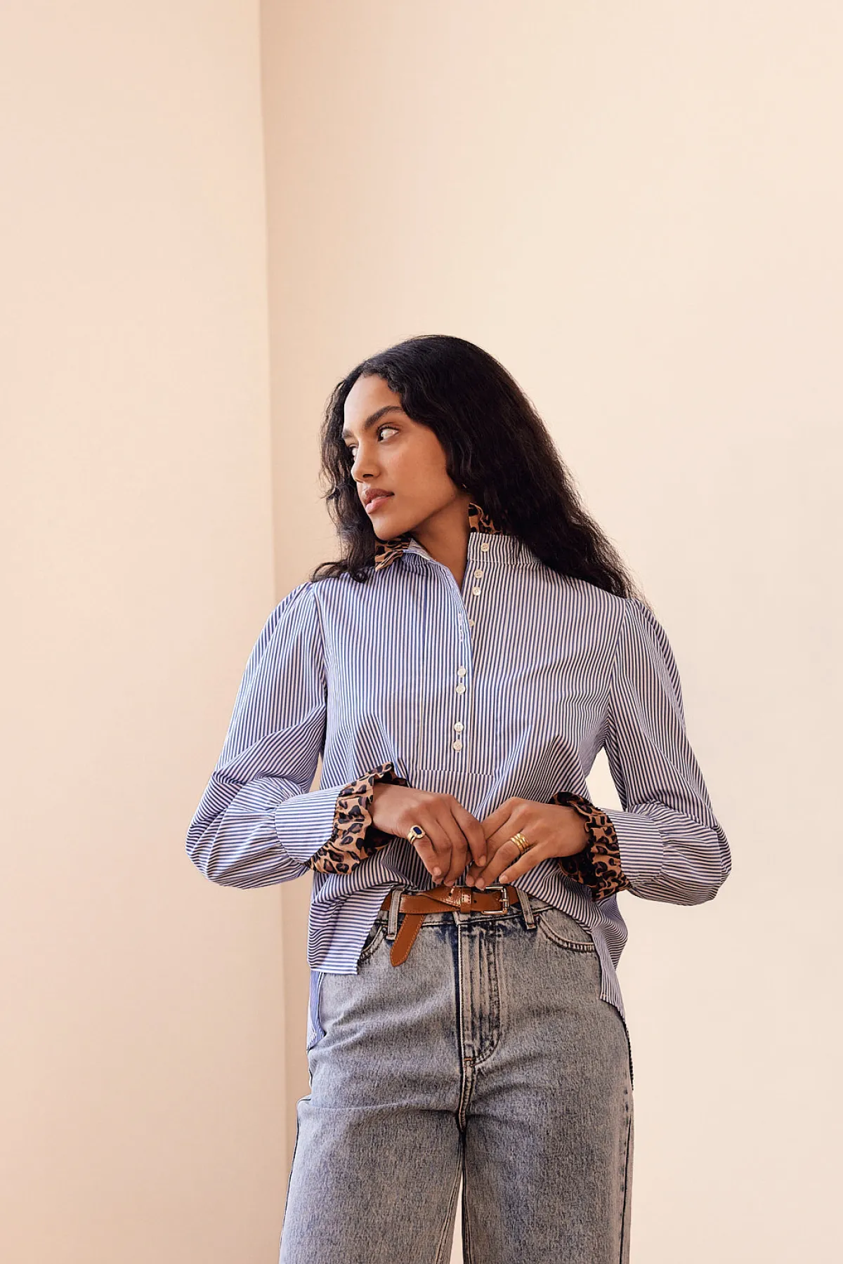 Balzac Paris Blouse Source léopard et rayures Rayures léopard Outlet
