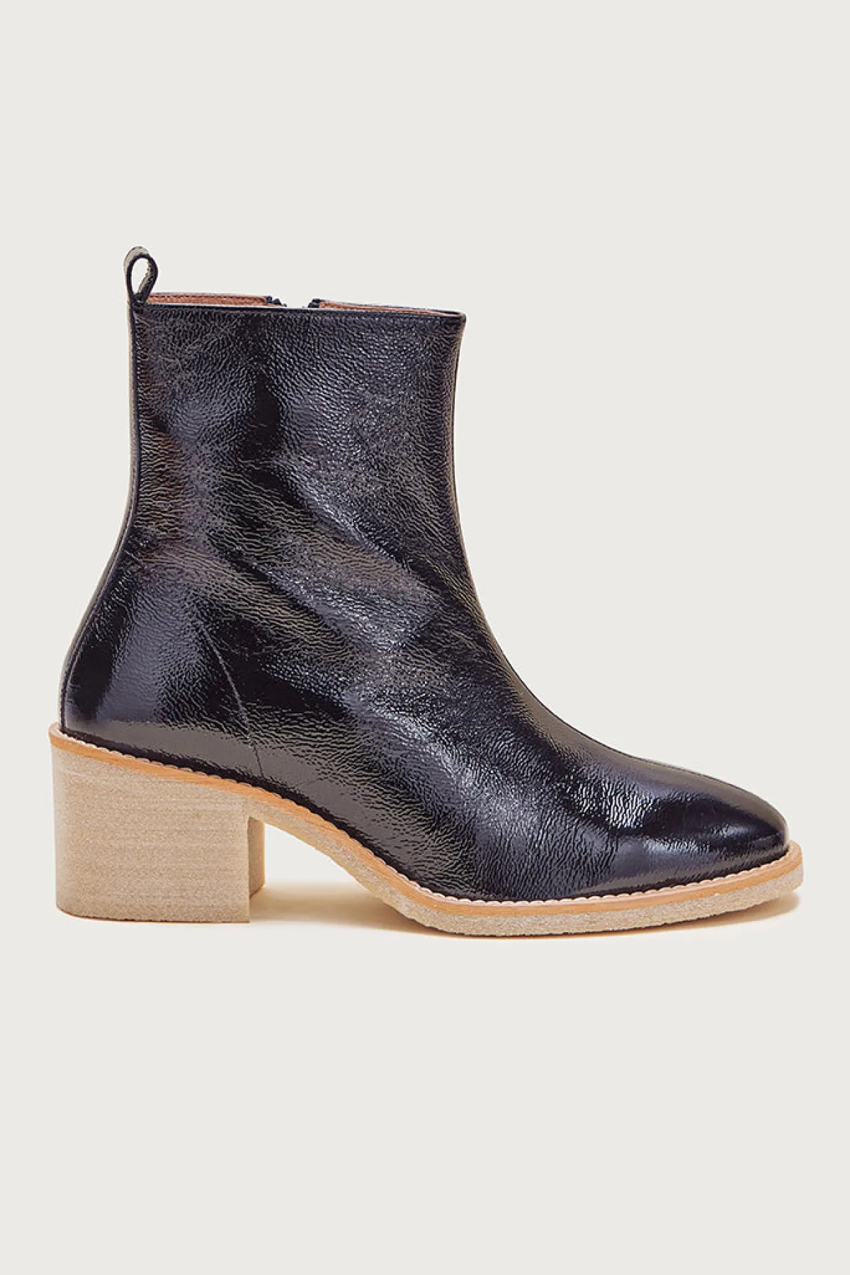 Balzac Paris Bottines Allure vernis froissé noir Noir vernis Discount