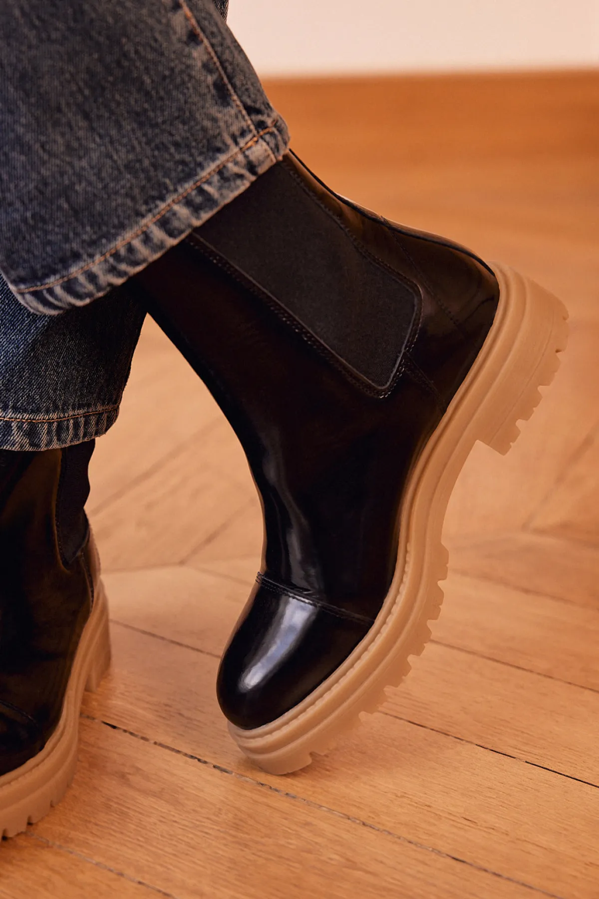 Balzac Paris Bottines Fleuron Noir glacé Hot
