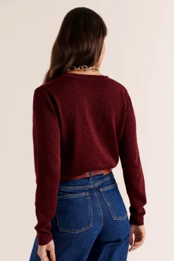 Balzac Paris Cardigan Mandy Bordeaux irisé Clearance