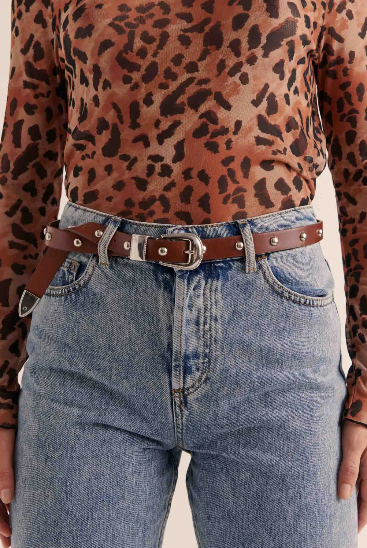 Balzac Paris Ceinture Cameron Clouté camel New