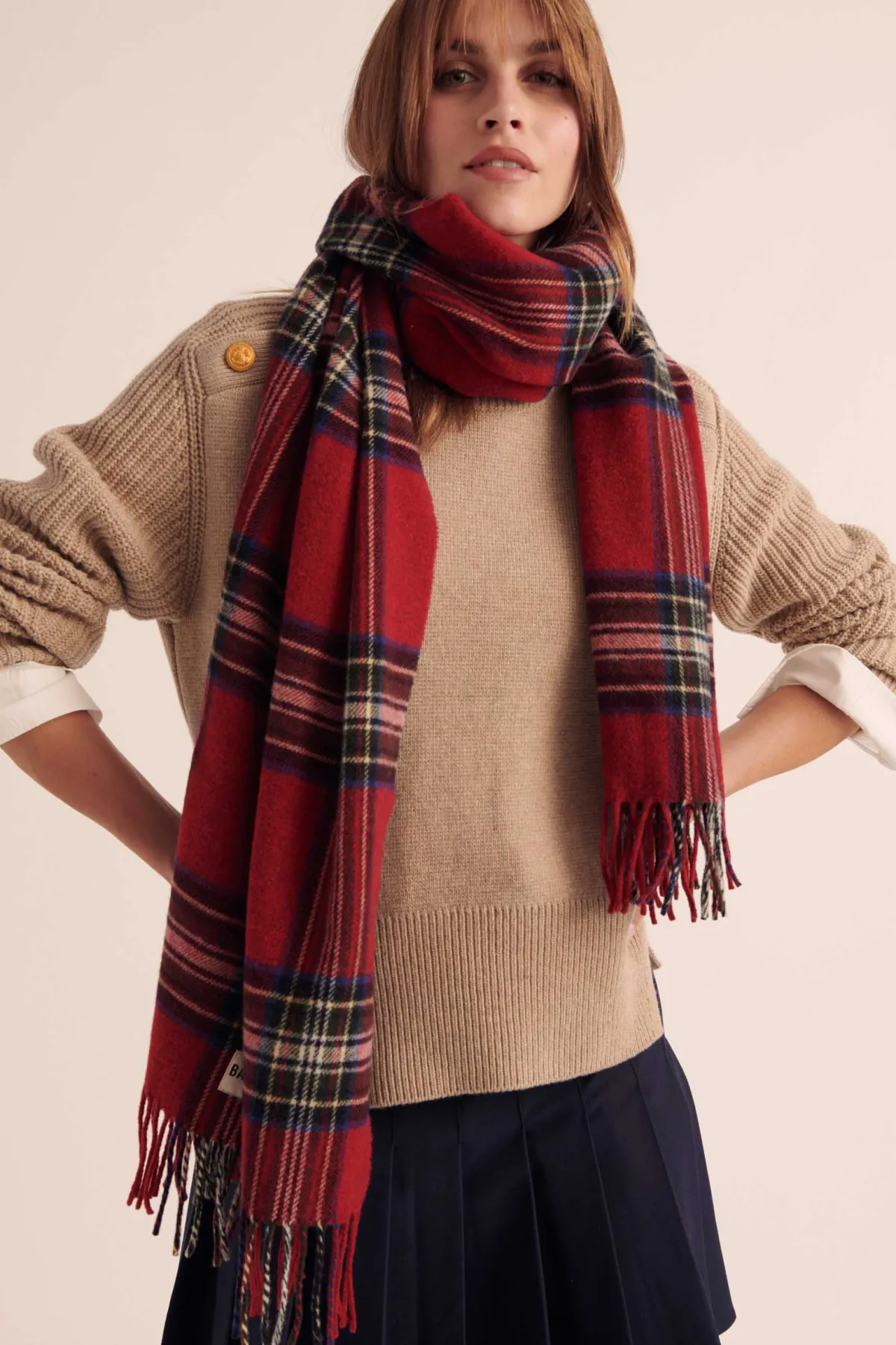 Balzac Paris Écharpe Public Tartan rouge Store