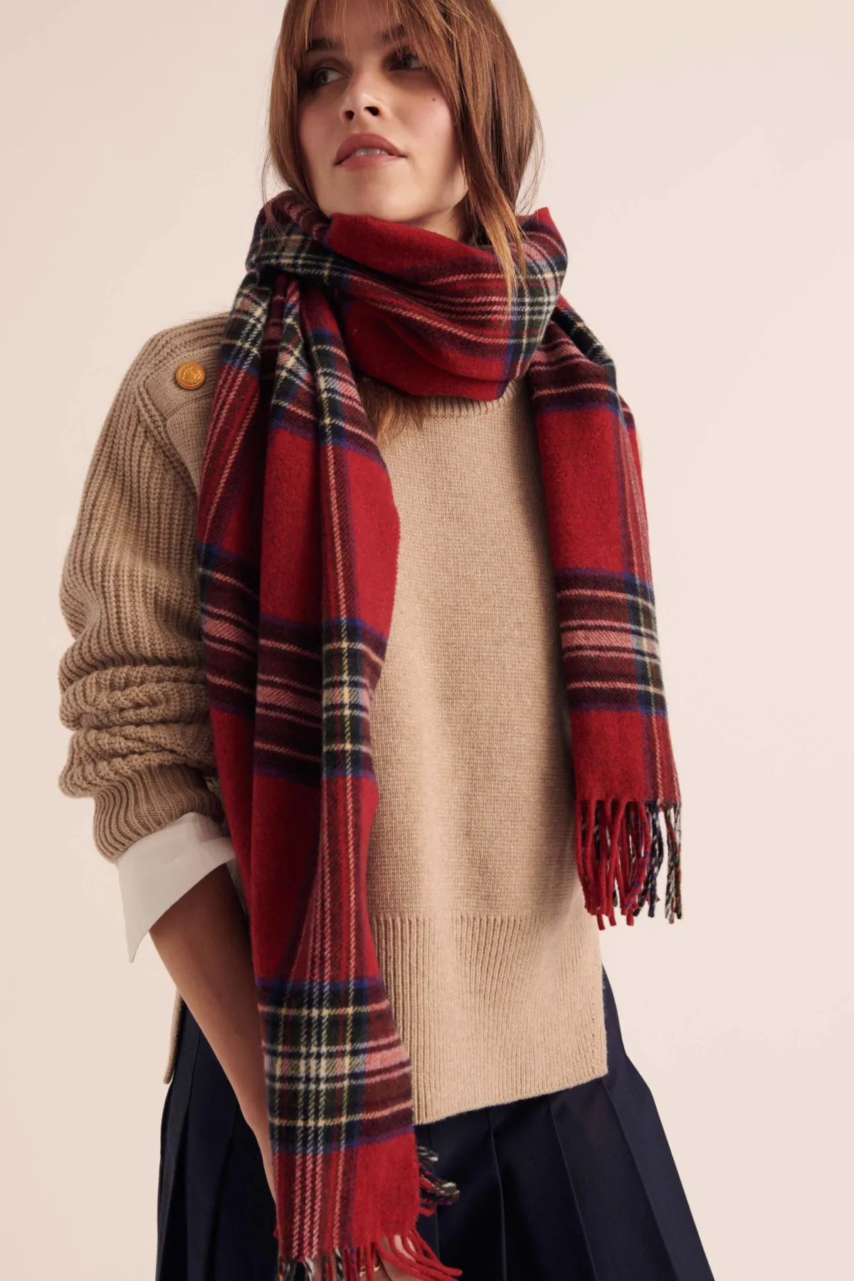 Balzac Paris Écharpe Public Tartan rouge Store
