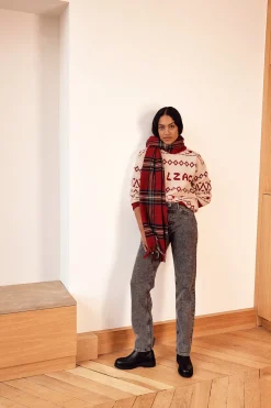 Balzac Paris Écharpe Public Tartan rouge Store
