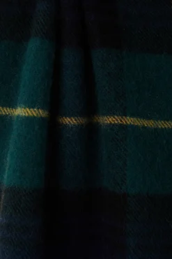 Balzac Paris Écharpe Public Tartan vert et marine Discount