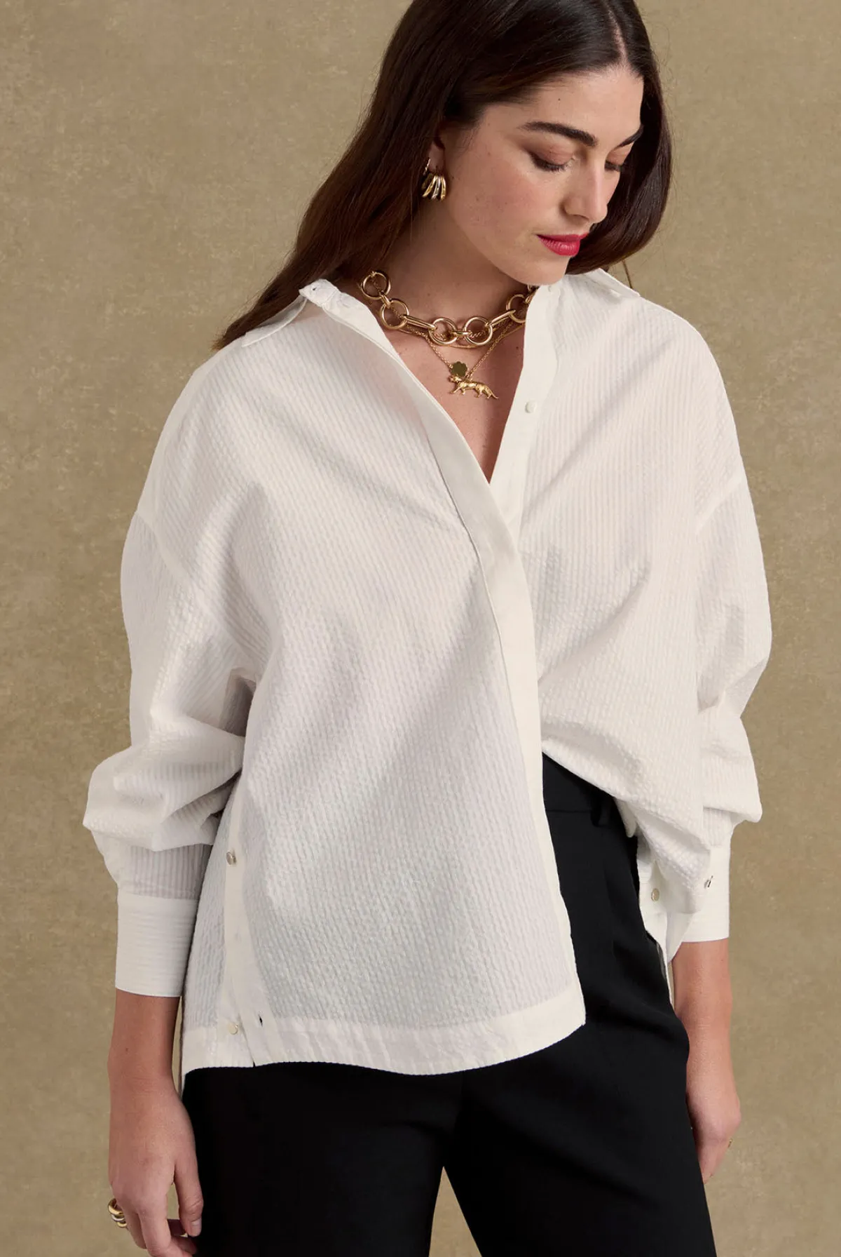 Balzac Paris Chemise Arthus seersucker Blanc Fashion