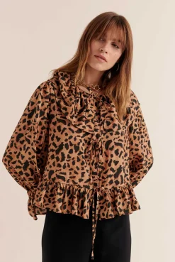 Balzac Paris Chemise Belva Imprimé guépard cappuccino Shop
