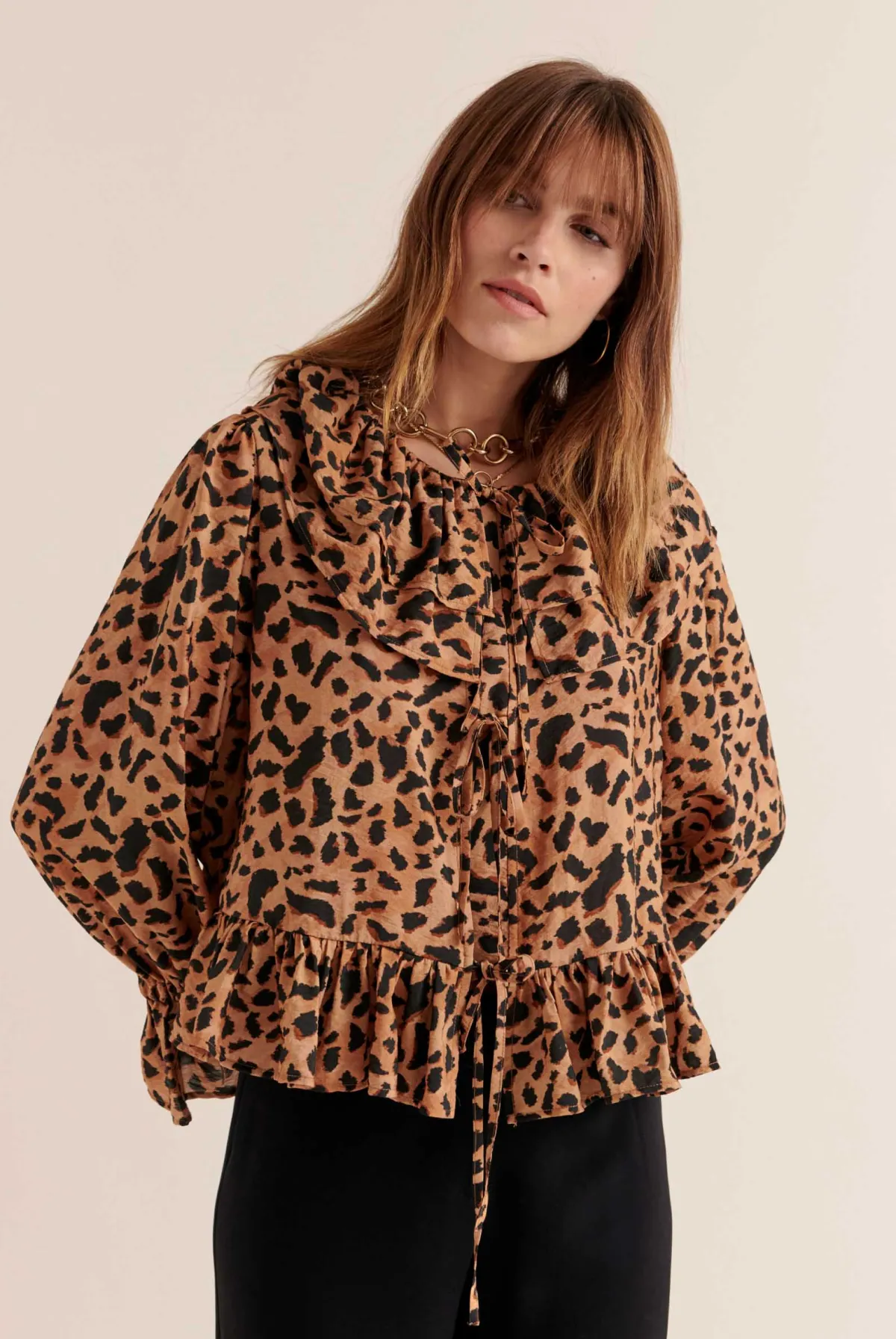 Balzac Paris Chemise Belva Imprimé guépard cappuccino Shop