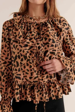 Balzac Paris Chemise Belva Imprimé guépard cappuccino Shop
