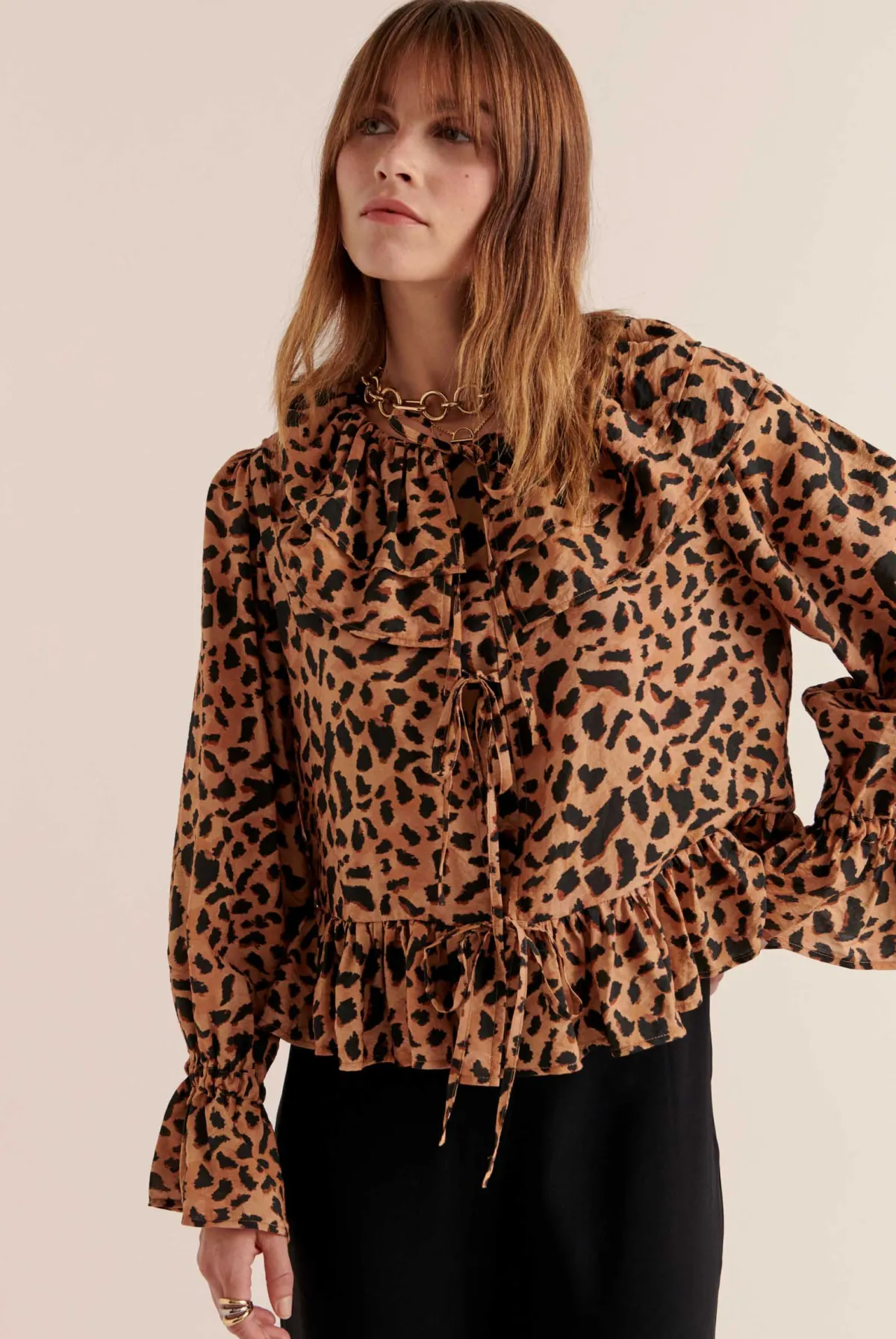 Balzac Paris Chemise Belva Imprimé guépard cappuccino Shop