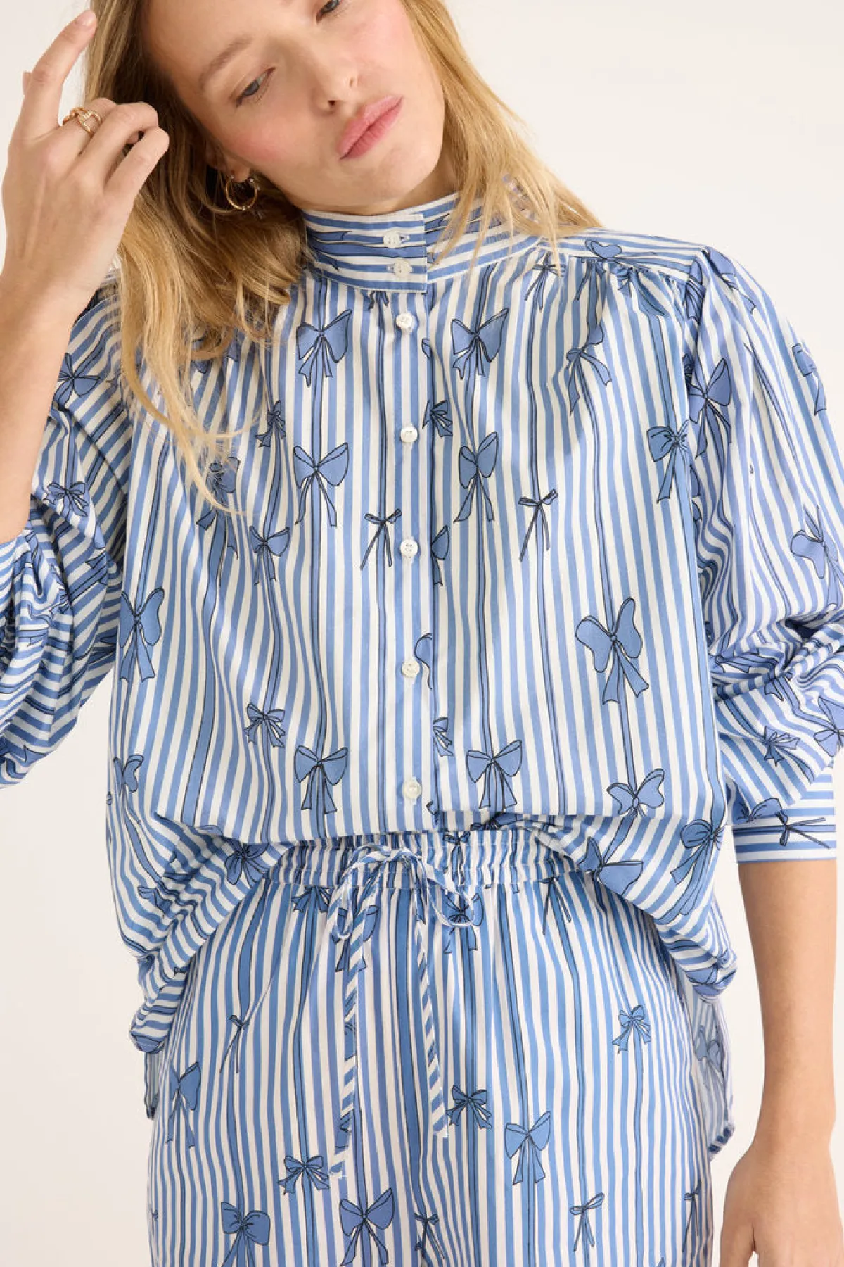 Balzac Paris Chemise Bianca imprimé noeuds bleu Imprimé nœuds bleu Hot