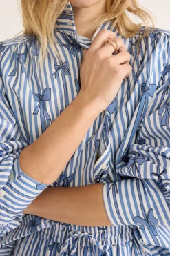 Balzac Paris Chemise Bianca imprimé noeuds bleu Imprimé nœuds bleu Hot