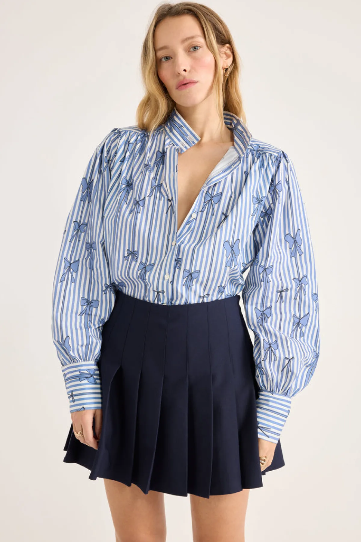 Balzac Paris Chemise Bianca imprimé noeuds bleu Imprimé nœuds bleu Hot