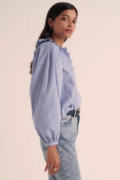 Balzac Paris Chemise Davis Rayures bleu et blanc Cheap