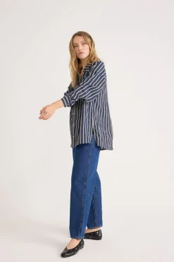 Balzac Paris Chemise Hector Rayures marine et jaune Fashion