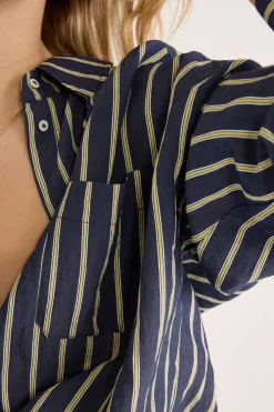 Balzac Paris Chemise Hector Rayures marine et jaune Fashion