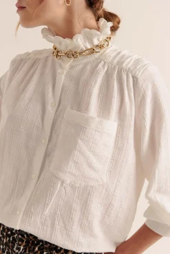 Balzac Paris Chemise Léonor Carreaux blanc naturel Fashion