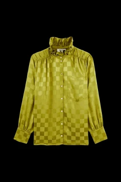 Balzac Paris Chemise Léonor Damier vert olive Flash Sale