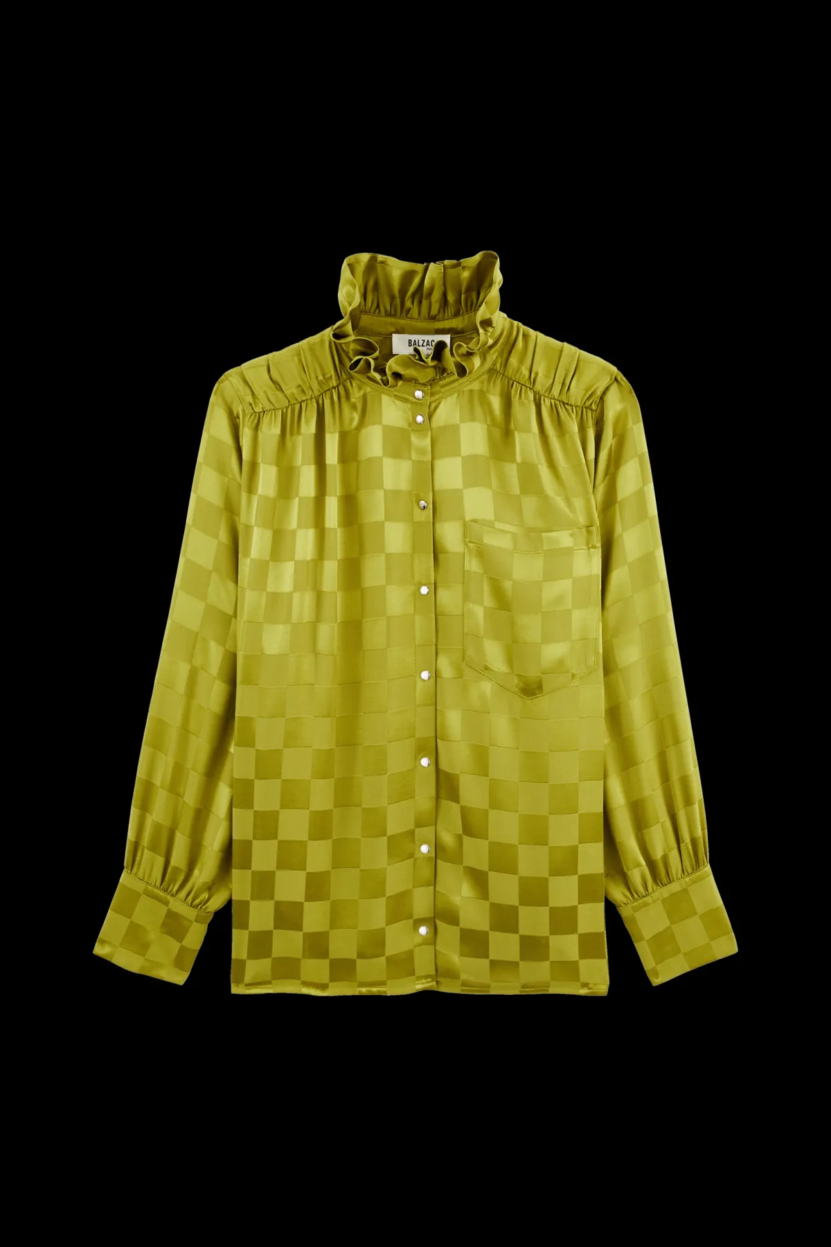 Balzac Paris Chemise Léonor Damier vert olive Flash Sale