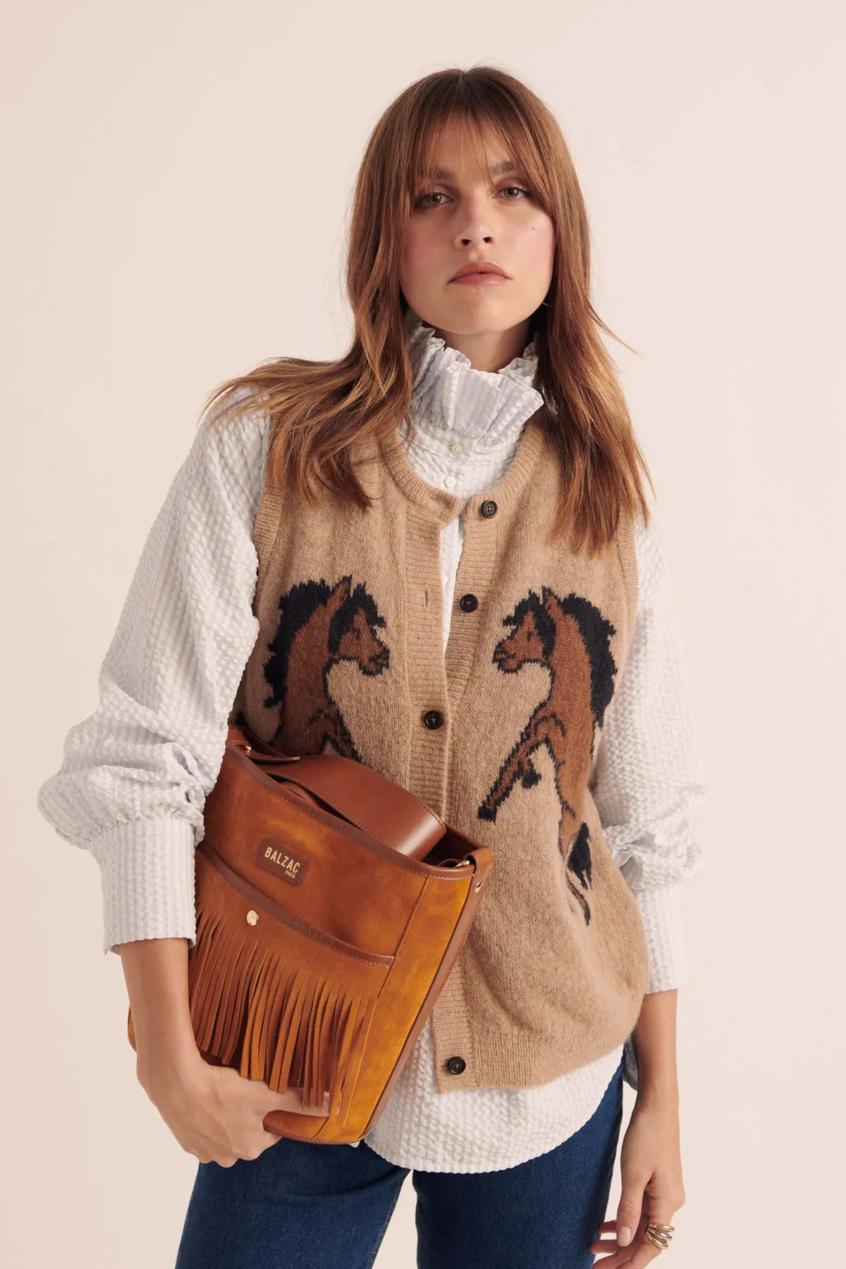 Balzac Paris Chemise Léonor Barbour x BP Rayures bleu ciel et écru Best Sale