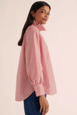 Balzac Paris Chemise Léonor Rayures rouge et blanc Sale