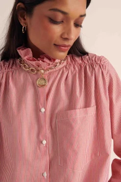 Balzac Paris Chemise Léonor Rayures rouge et blanc Sale