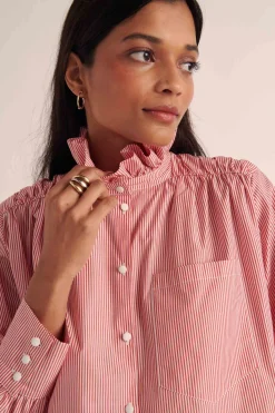 Balzac Paris Chemise Léonor Rayures rouge et blanc Sale