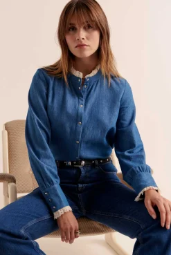 Balzac Paris Chemise Léopoldine bleu midi En jean Best Sale