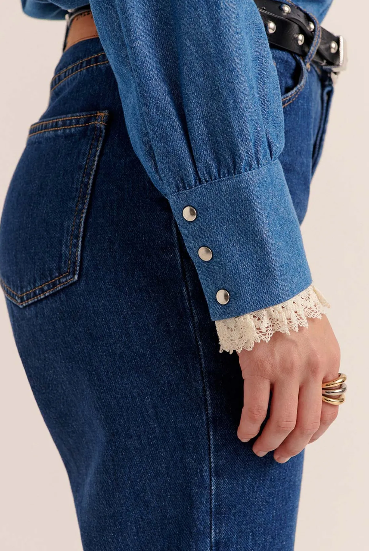 Balzac Paris Chemise Léopoldine bleu midi En jean Best Sale