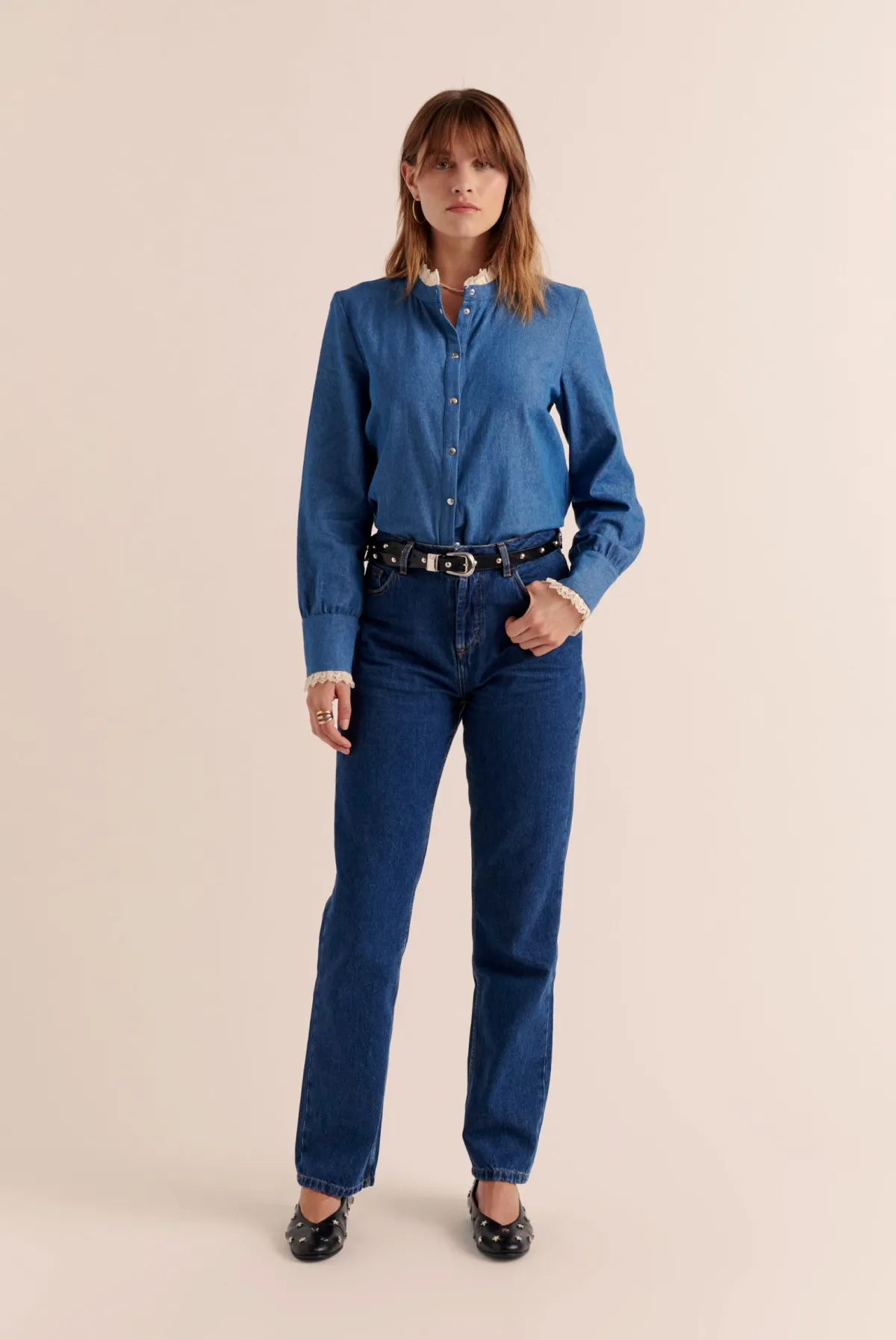 Balzac Paris Chemise Léopoldine bleu midi En jean Best Sale