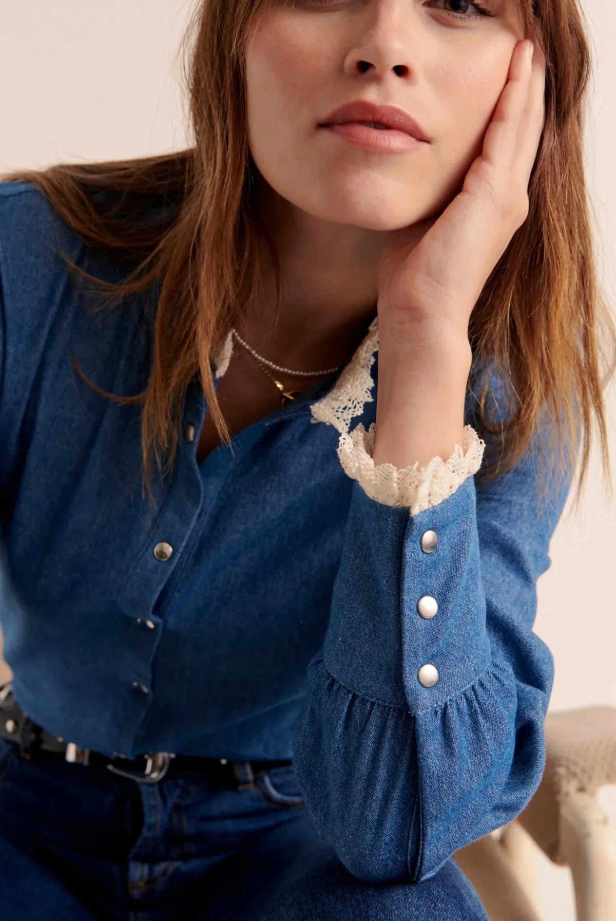 Balzac Paris Chemise Léopoldine bleu midi En jean Best Sale
