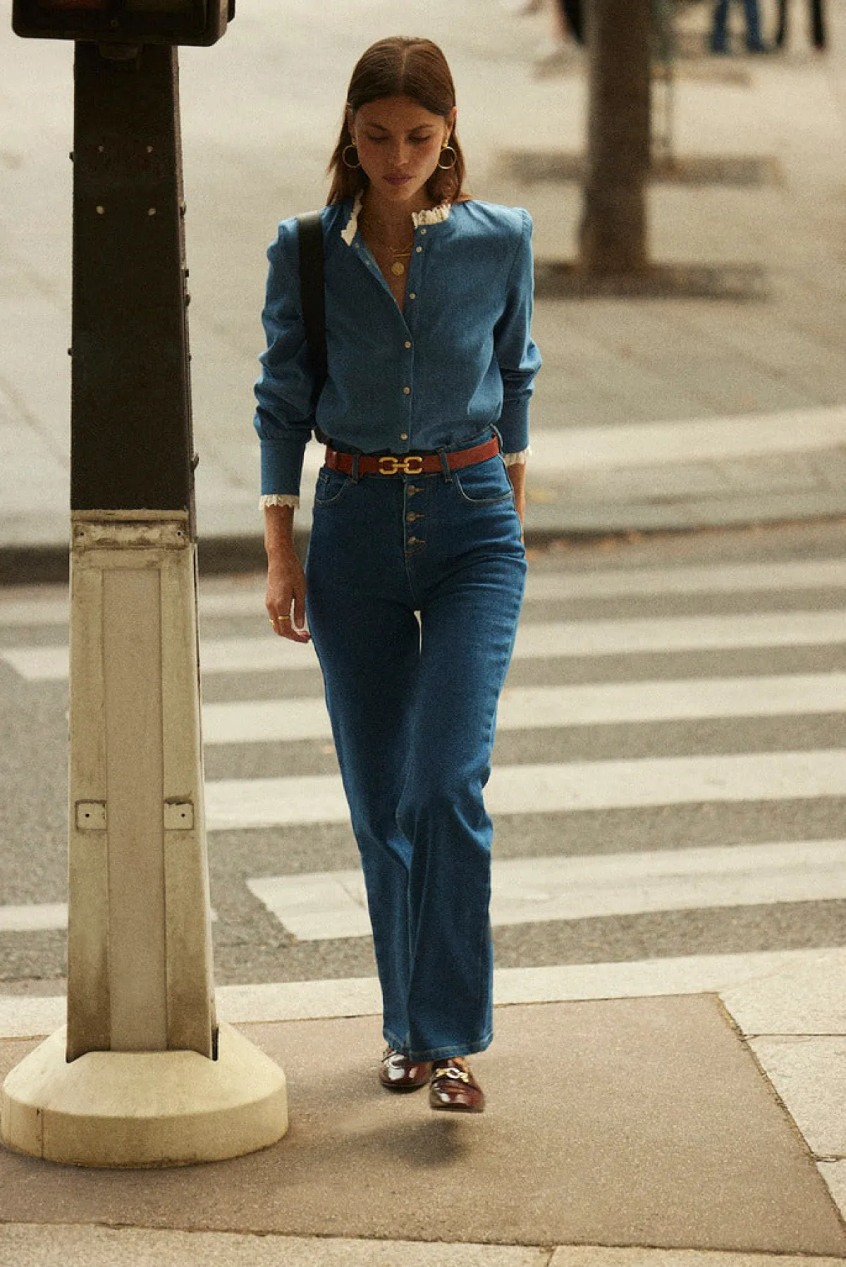 Balzac Paris Chemise Léopoldine bleu midi En jean Best Sale