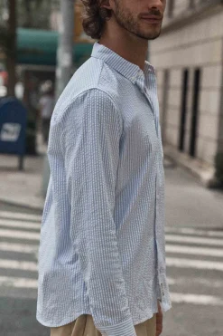 Balzac Paris Chemise Paradis rayures bleues et blanches white Sale