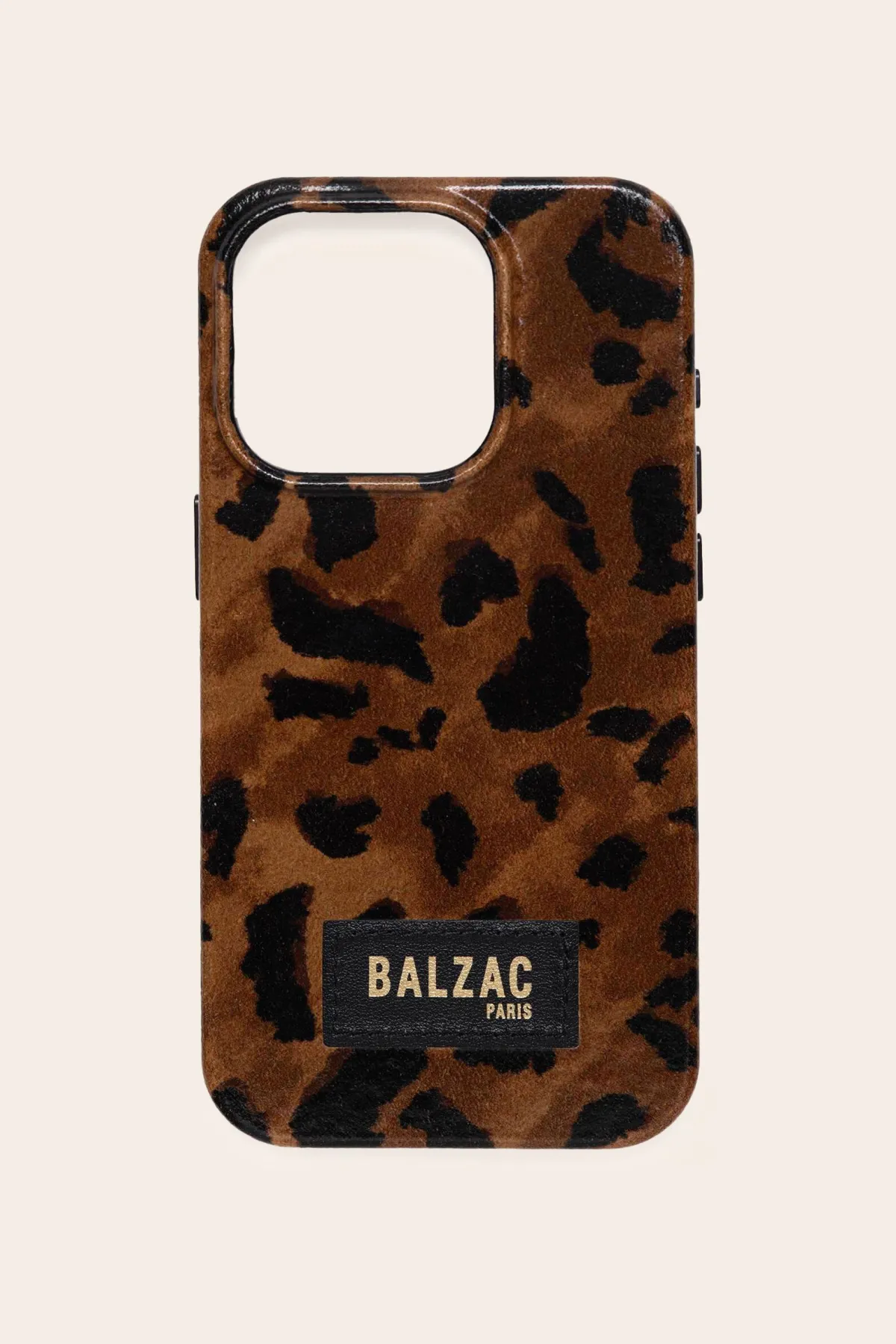 Balzac Paris Coque de téléphone Cuir guépard cappuccino Hot