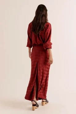 Balzac Paris Jupe Ashley Damier bordeaux Fashion