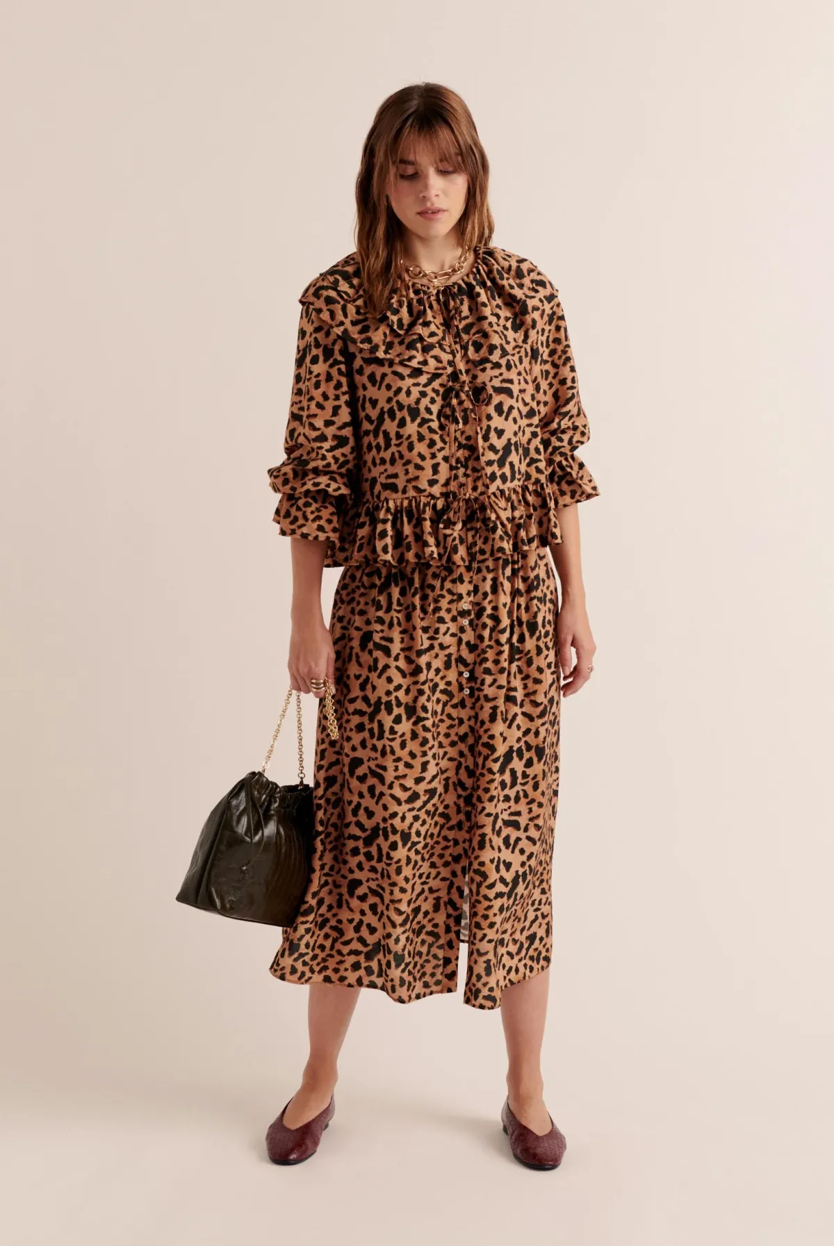 Balzac Paris Jupe Sally Imprimé guépard cappuccino Fashion