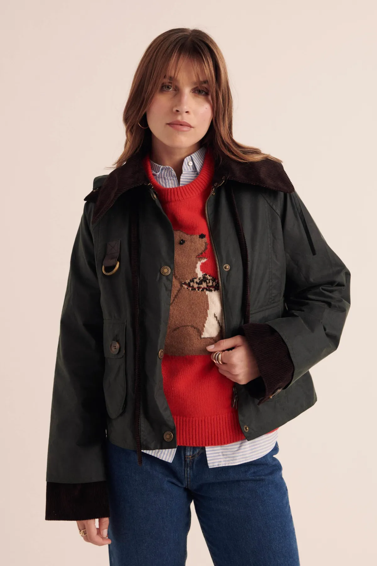 Balzac Paris Manteau Céline kaki et léopard Barbour x BP Capuche amovible vendue séparément Best Sale