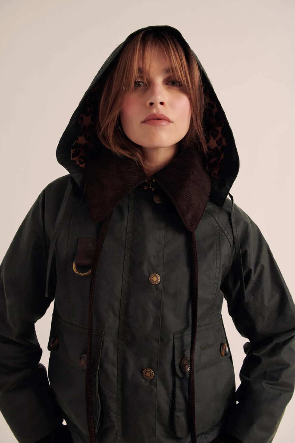 Balzac Paris Manteau Céline kaki et léopard Barbour x BP Capuche amovible vendue séparément Best Sale