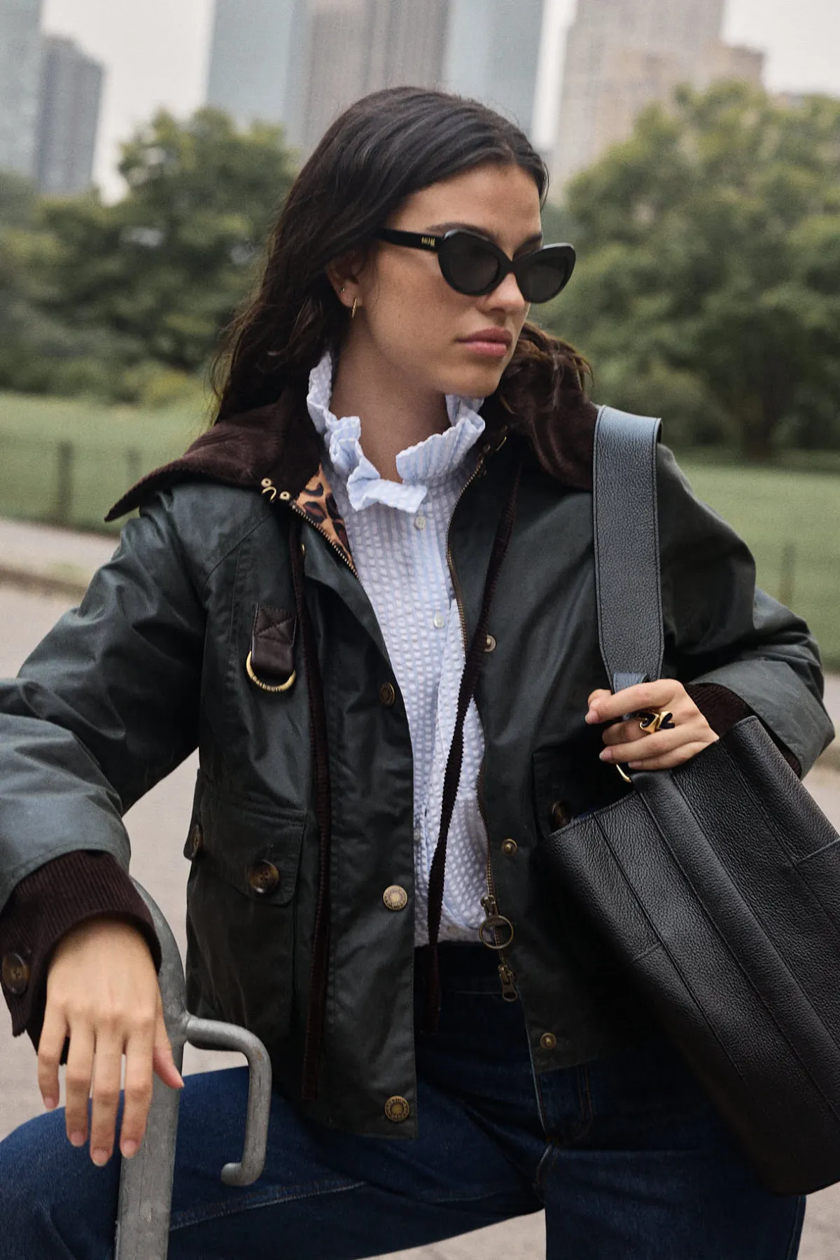 Balzac Paris Manteau Céline kaki et léopard Barbour x BP Capuche amovible vendue séparément Best Sale