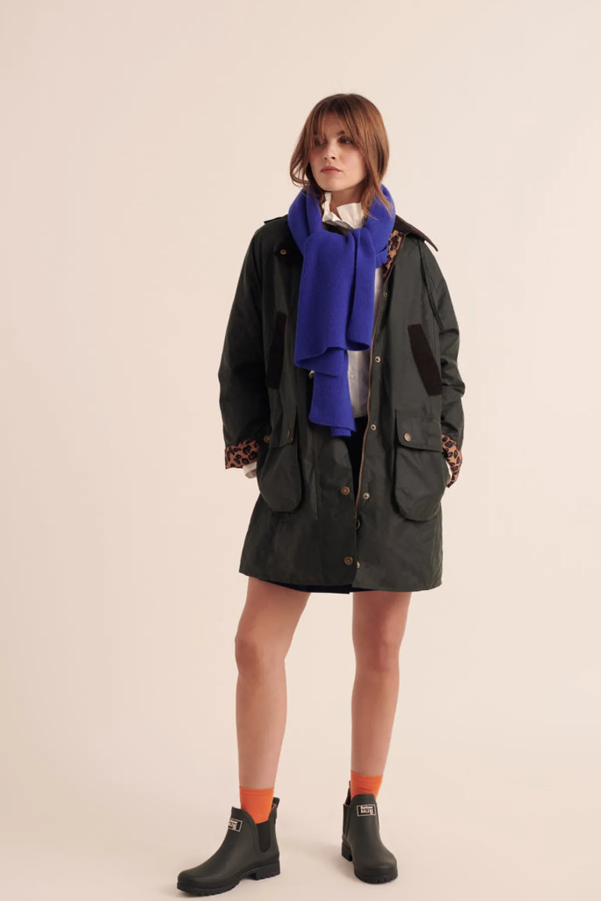 Balzac Paris Manteau Colette kaki et léopard Barbour x BP Capuche amovible vendue séparément Sale