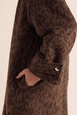 Balzac Paris Manteau Gary Léopard foncé Discount