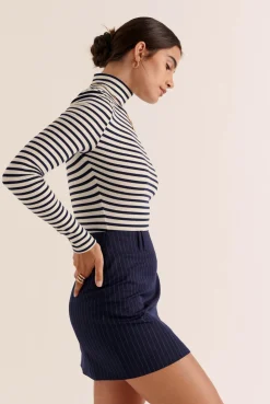 Balzac Paris Mini jupe Monica Rayures marine Best Sale